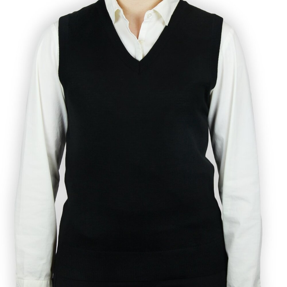 Womens Solid Sweater Vest - Picture 1 of 7